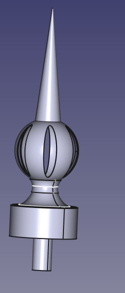 Great Western round base finial